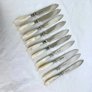 10 Silver Plate Knives William R Humphries Sheffield Mother of Pearl Handles - Picture 1 of 12