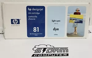 Original-Zubehör-Hersteller HP Designjet Series 5000 Light Cyan Tintenpatrone 680 ml Farbstoff C4934A HP 81 - Bild 1 von 3
