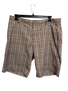 Adidas Pantaloncini Golf Uomo Taglia 38 Cucitura Interna 11" Multicolore Plaid Poliestere Elasticizzato - Foto 1 di 3