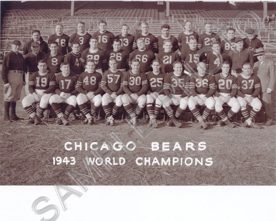 Foto del equipo Chicago Bears World Champions 1943 8x10  Foto 1 de 1