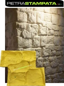 STAMPO FORMA per intonaco stampato CEMENTO FINTA PIETRA Wall texture mat - Foto 1 di 4