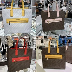 Neu mit Etikett Michael Kors Kenly große Canvas Leder Beuteltasche Umhängetasche mehrfarbig - Bild 1 von 53