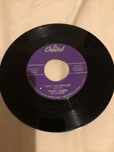 Tommy Sands - I Love You Because/Blue Ribbon Baby F 4036 45rpm VG - Picture 1 of 2