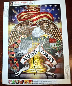 FERTIGGESTELLT Diamond Art Strass Streitkräfte versiegelt ungerahmt 30x40cm - Bild 1 von 2