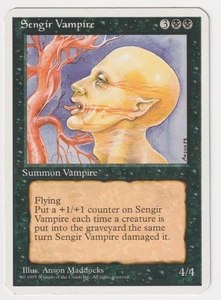 Miscut Sengir Vampire MP 4th MTG Magic Factory Error Misprint Alpha Cut Corners! - Picture 1 of 2