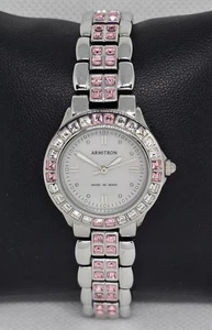 Reloj Pulsera Mujer Armitron Rosa Brillante Cristal Swarovski Plata-uno 09 - Imagen 1 de 2