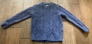 GAP Kids boys Size S (6-7) Blue heavy cable-knit crew sweater - Picture 1 of 4