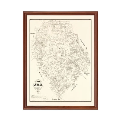 Old Map of Lavaca County, TX 1879 - Vintage Texas Art - Image 1 of 4
