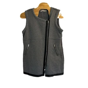 Gilet Moto Foderato Sherpa Morbido Dintorni con Accenti in Pelle e Cerniera Taglia XL - Foto 1 di 5