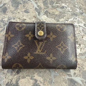 Vintage Louis Vuitton Monogram French Purse Wallet Kiss Lock Brown - Picture 1 of 11