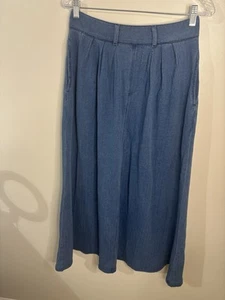 Halara Denim Maxi Skirt With Pockets 100% Cotton Size Small - Picture 1 of 11