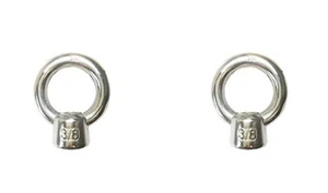 2 Pieces 316 Stainless Steel Lifting Eye Nut 3/8" UNC Marine Grade (3/8" - 2 PK) - Picture 1 of 3