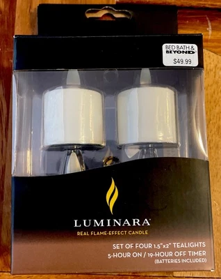 Luminara Flickering Flameless Ivory Tealights LED Battery Operated - Set Of 3 - Image 1 of 4