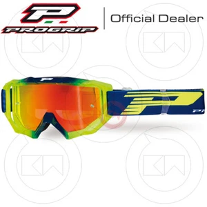 PROGRIP MASKE BRILLE MOTO CROSS ENDURO 3200 Blau/Fluo Gelb Spiegelglas - Bild 1 von 3