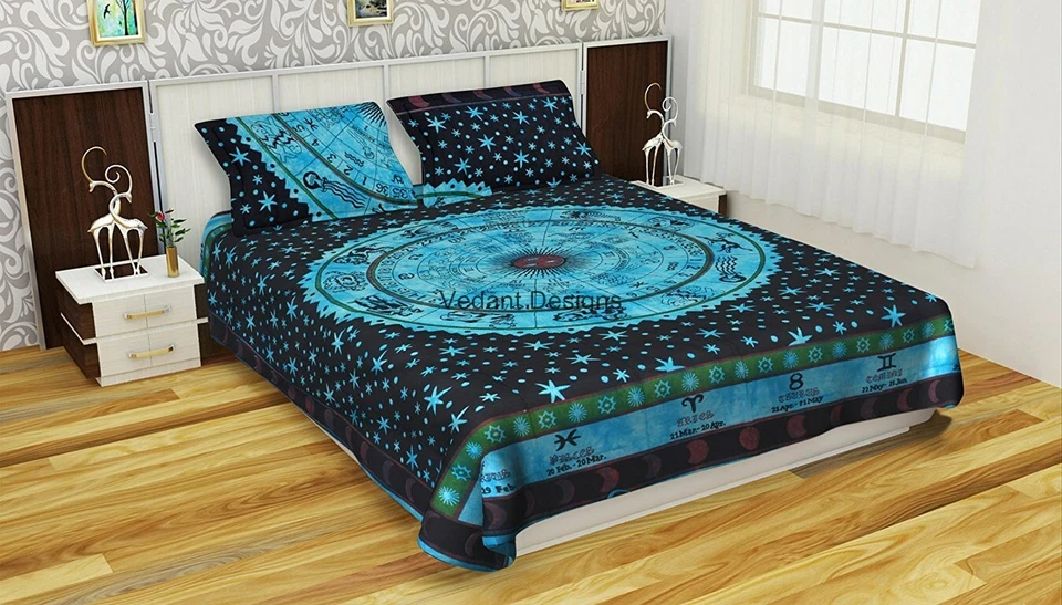Conjunto de Capa de Edredom/Doona/Colcha Indian Mandala Queen/Single Tamanho Twin Roupa de Cama Lance - Imagem 1 de 1