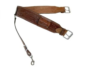 CINCH HORSE SADDLE FLANK GIRTH TOOLED LEATHER WESTERN BACK CINCHES 36" REAR - Picture 1 of 3