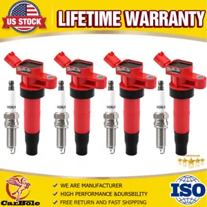 4 Ignition Coil UF611 & Spark Plug For 2011-15 Hyundai Kia Optima Sonata 2.4L L4 - Picture 1 of 22