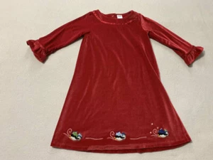 Gymboree 4 Red Velour Sledding Penguin Nightgown Pajamas Vintage Xmas Holiday - Picture 1 of 6