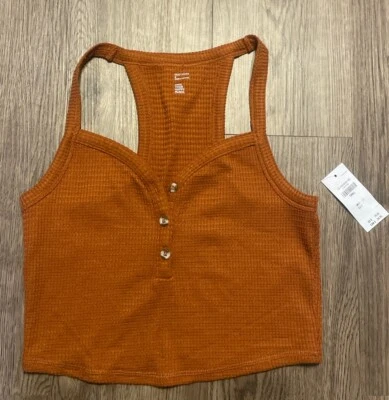 Woman’s Gilly Hicks Tank Crop Top Small Rust Orange - Image 1 of 4