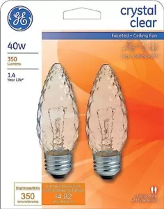 Ge Lighting 40w, 350 Lumen, Faceted, Decorative Ceiling fan Bulbs - Picture 1 of 3