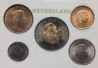 Old World Netherlands 5-Coin BU Set 1964-65 1 5 10 25 Cents .720 Silver Gulden