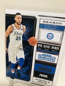 2018-19 PANINI CONTENDERS SEASON TICKET DRAFT BEN SIMMONS WHITE JERSEY NO. 4 - Picture 1 of 5