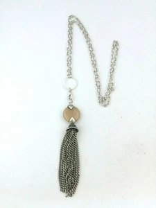COLLAR COLGANTE BORLA DE PIEDRAS PRECIOSAS INSPIRADO EN TONO PLATEADO NG100 - Imagen 1 de 1