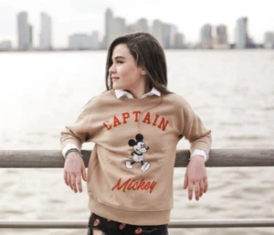 ZARA GIRLS Collection CAPTAIN MICKEY MOUSE Sweatshirt Pullover Top 10 S Medium - Picture 1 of 4