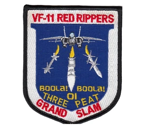 VF-11 THE RED RIPPERS BOOLA! BOOLA! THREE PEAT 01 GRAND SLAM PATCH - Picture 1 of 1