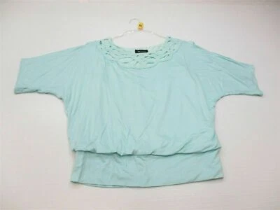 new AB STUDIO Women's Size M Classic Stretch Rayon Lined Blue Blouse #TY2375 - Image 1 of 4