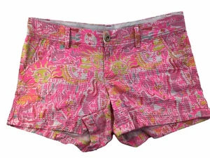 Lilly Pulitzer Girls Pink Yellow Callahan Tiki Stand Shorts 12 - Picture 1 of 15