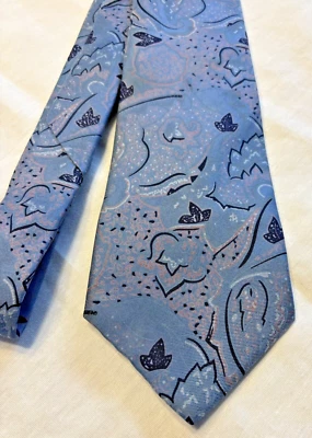 Corbata vintage Brittania para hombre abstracta floral diseñador azul 3 1/2" x 57" Foto 1 de 4
