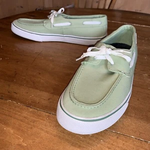 Sperry Lime Green Canvas Boat Shoes 12 M - Picture 1 of 12