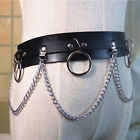 Faux Leather Metal Circle Chain Tassel Waist Belt Punk Gothic Body Accessorie ny
