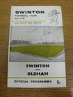 03/11/1974 Rugby League Programme: Swinton v Oldham [Possible Autographs On Cove