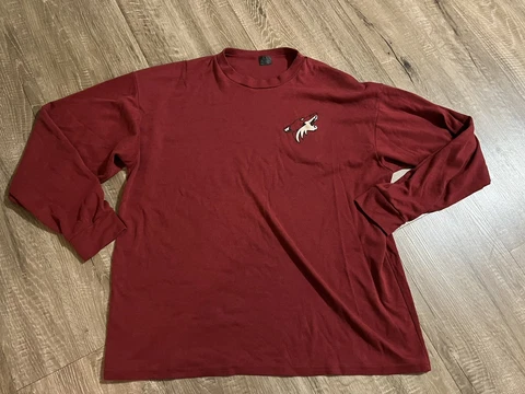 mens XL Phoenix Coyotes NHL hocley long sleeve t-shirt Near Mint Front Logo Cover