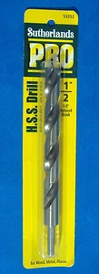 1/2" MADE IN USA HIGH SPEED STEEL DRILL BIT 1/4" CHUCK HSS 6" LENGTH - Picture 1 of 2
