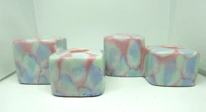 Vintage Royal Haeger Candleholders Mauve Agate Pottery Collection Set of 2 EUC - Picture 1 of 4