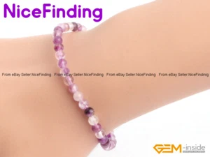 4mm Round Gemstone Tiny Bead Bracelet Fashion Jewelry Elastic Stretch 7.5" Gifts - Picture 1 of 120