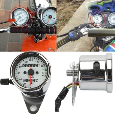 Universal Moto Doble Odómetro Velocímetro Medidor de Velocidad LED Señal Luz Trasera Foto 1 de 4