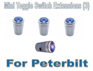 Toggle Switch extensions(3) Mini BLUE Jewel Chrome (Pointed) Peterbilt - Picture 1 of 3
