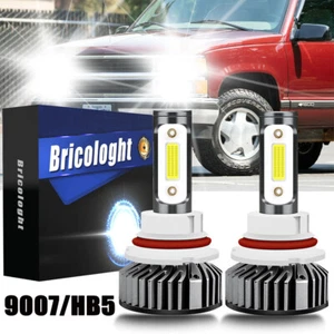 Pair 9007 LED Headlight Bulbs 6000K High Low Beam For Dodge Ram 1500 1994-2001 - Picture 1 of 13