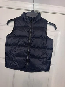 Old Navy Puffer Vest Kids Unisex XS Size 5 Black Full Zip Fleece Lining (V)q4 - Picture 1 of 3
