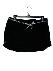 Maurices Women's Shorts Mid-Rise Belted Tie Waist Linen Blend Black Junior NWT - Picture 1 of 10