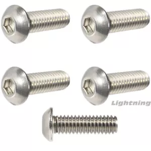 Tornillo métrico de la tapa del zócalo de la cabeza del botón A2 Acero inoxidable M6 x 1.0mm x 18MM Qty50 - Imagen 1 de 3