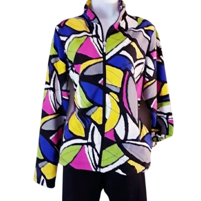 Chaqueta de mujer KAK TUS cremallera completa cuello alto manga larga con bolsillos talla mediana Foto 1 de 4