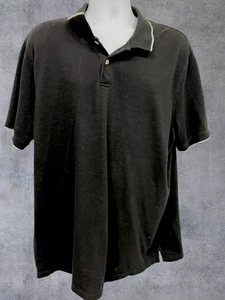 George Short Sleeve Golf Polo Shirt Black with White Trim 2XL - Picture 1 of 5