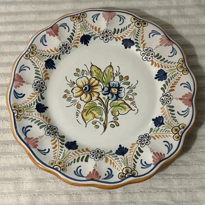 Vintage Spanish Talavera S. Timoneda Floral Hand Painted Fayenza Plate Signed! - Image 1 of 4