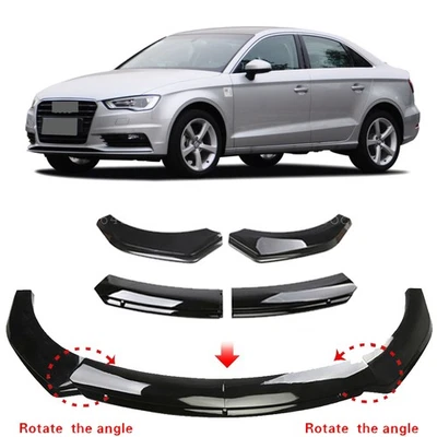 For AUDI A3 A4 A5 Q3 Q5 S4 Black Car Front Bumper Lip Splitter Spoiler Body Kit - Изображение 1 из 4