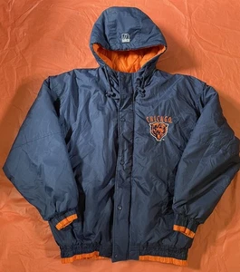 Chicago Bears Logo 7 NFL Puffer Jacket Gr. Medium Sports Vintage 90s Blue Orange - Bild 1 von 9